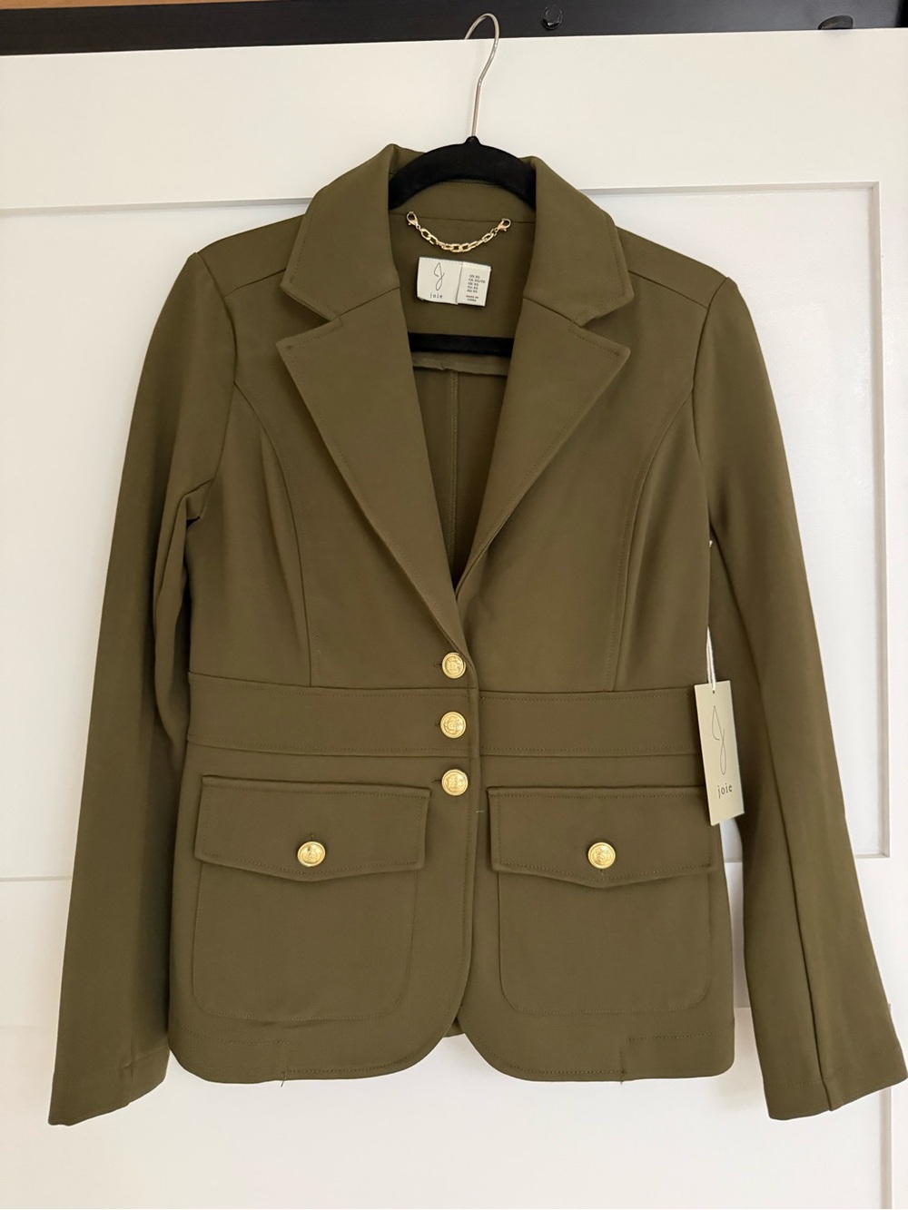 Joie Olive Green Military-Style Women's Blazer